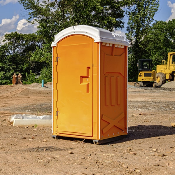 how often are the portable restrooms cleaned and serviced during a rental period in Box Oklahoma